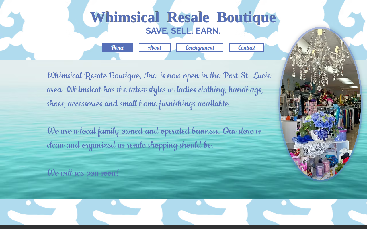 Whimsical Resale Boutique website preview