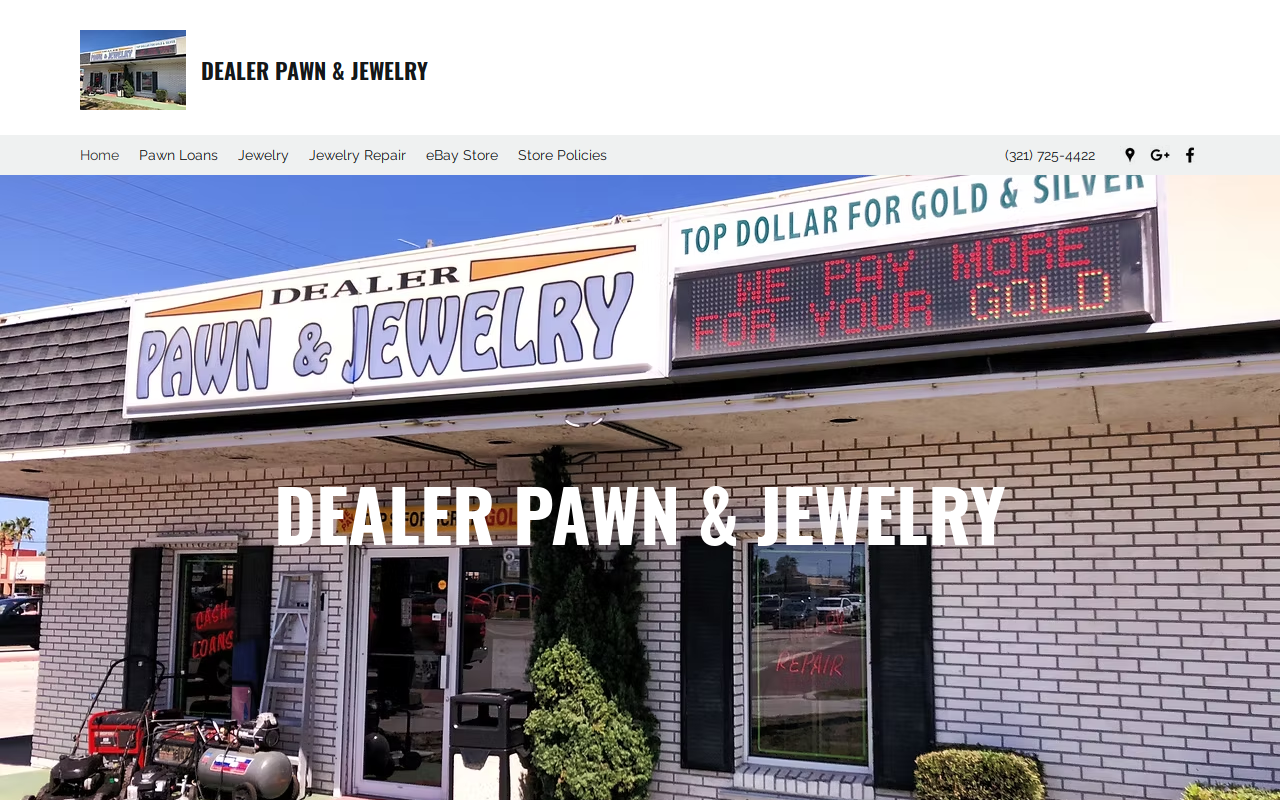 Dealer Pawn and Jewelry website preview