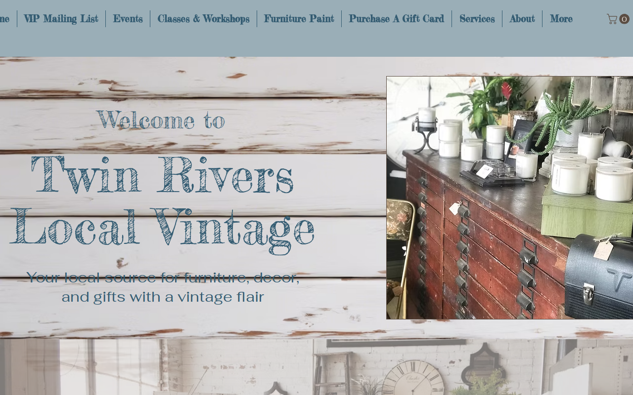 Twin Rivers Local Vintage website preview