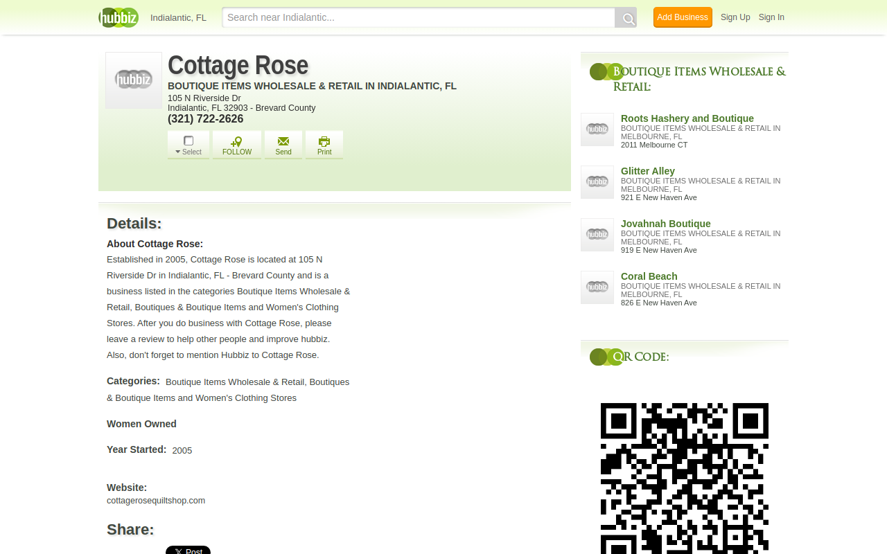 Cottage Rose website preview