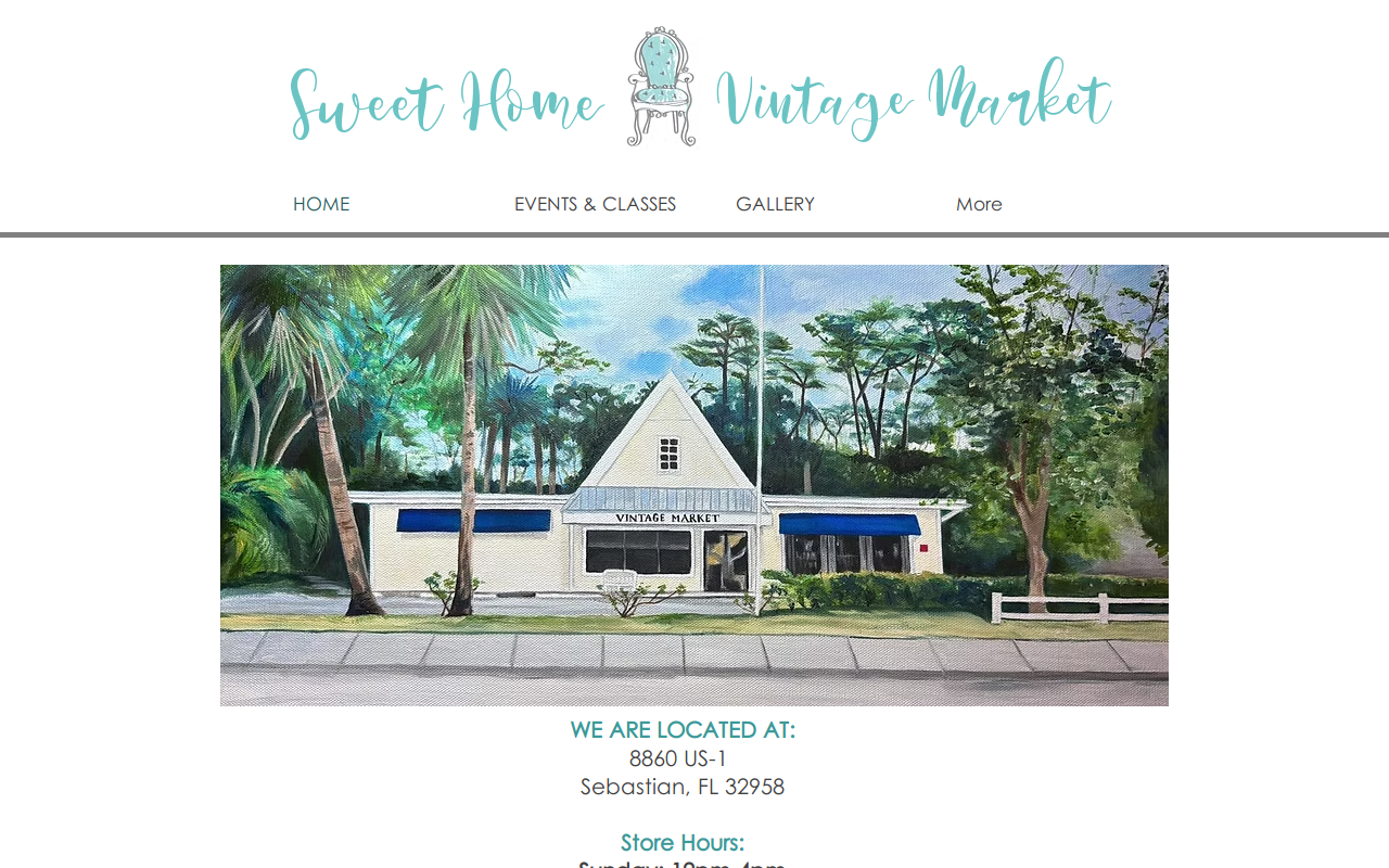 Sweet Home Vintage Market website preview