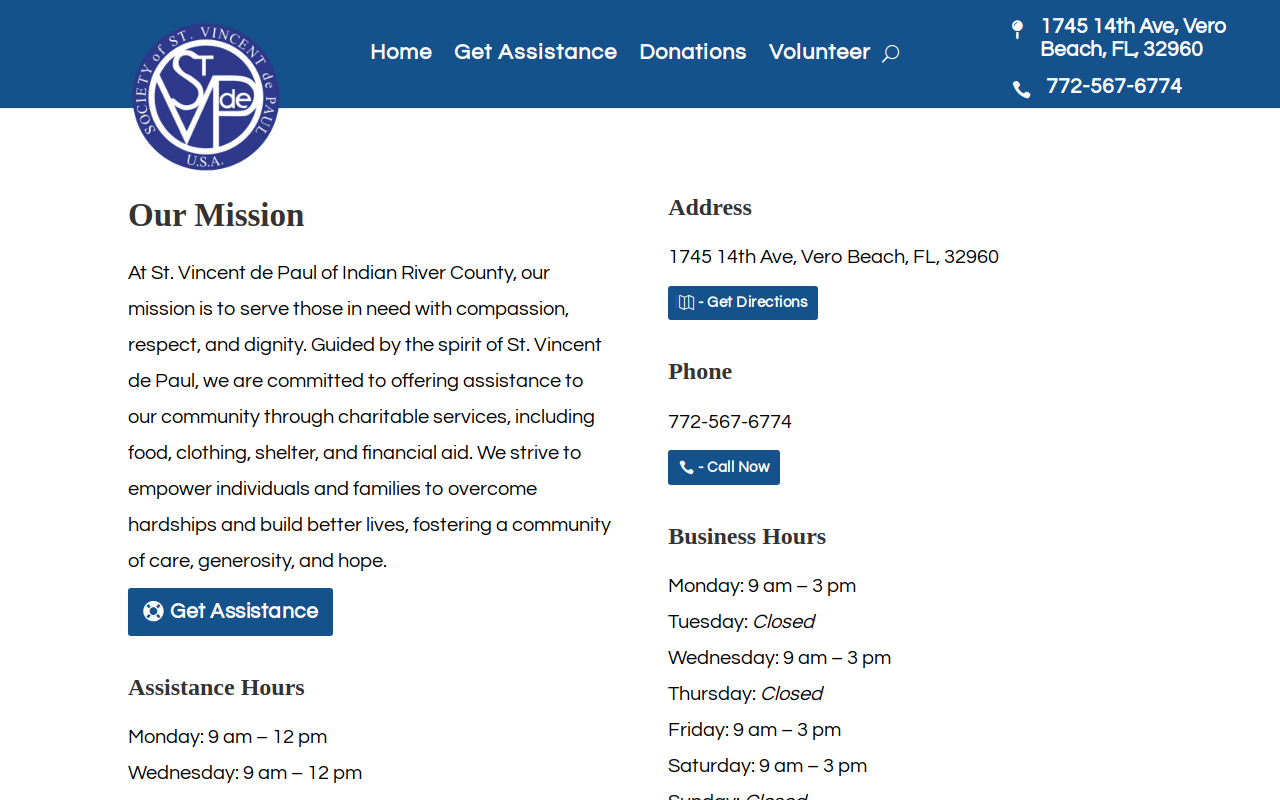 St Vincent De Paul Thrift Shop website preview