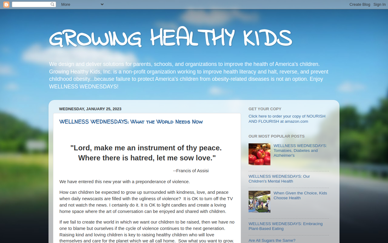 Growing Healthy Kids Inc. website preview