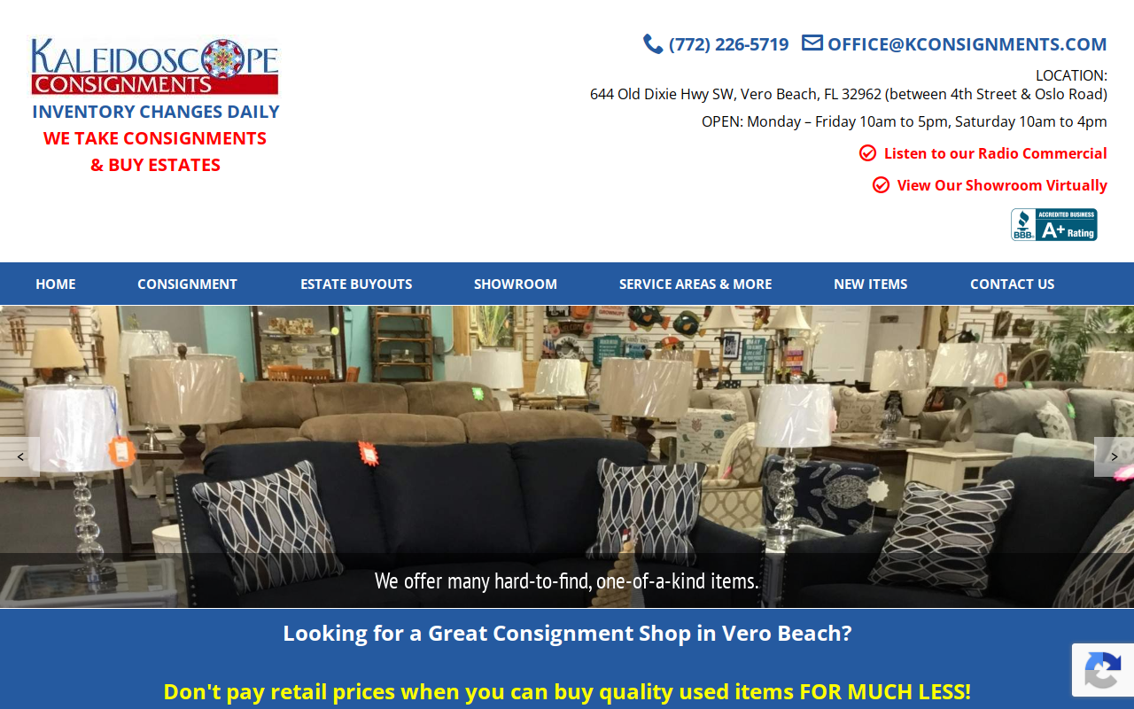 Kaleidoscope Consignments website preview