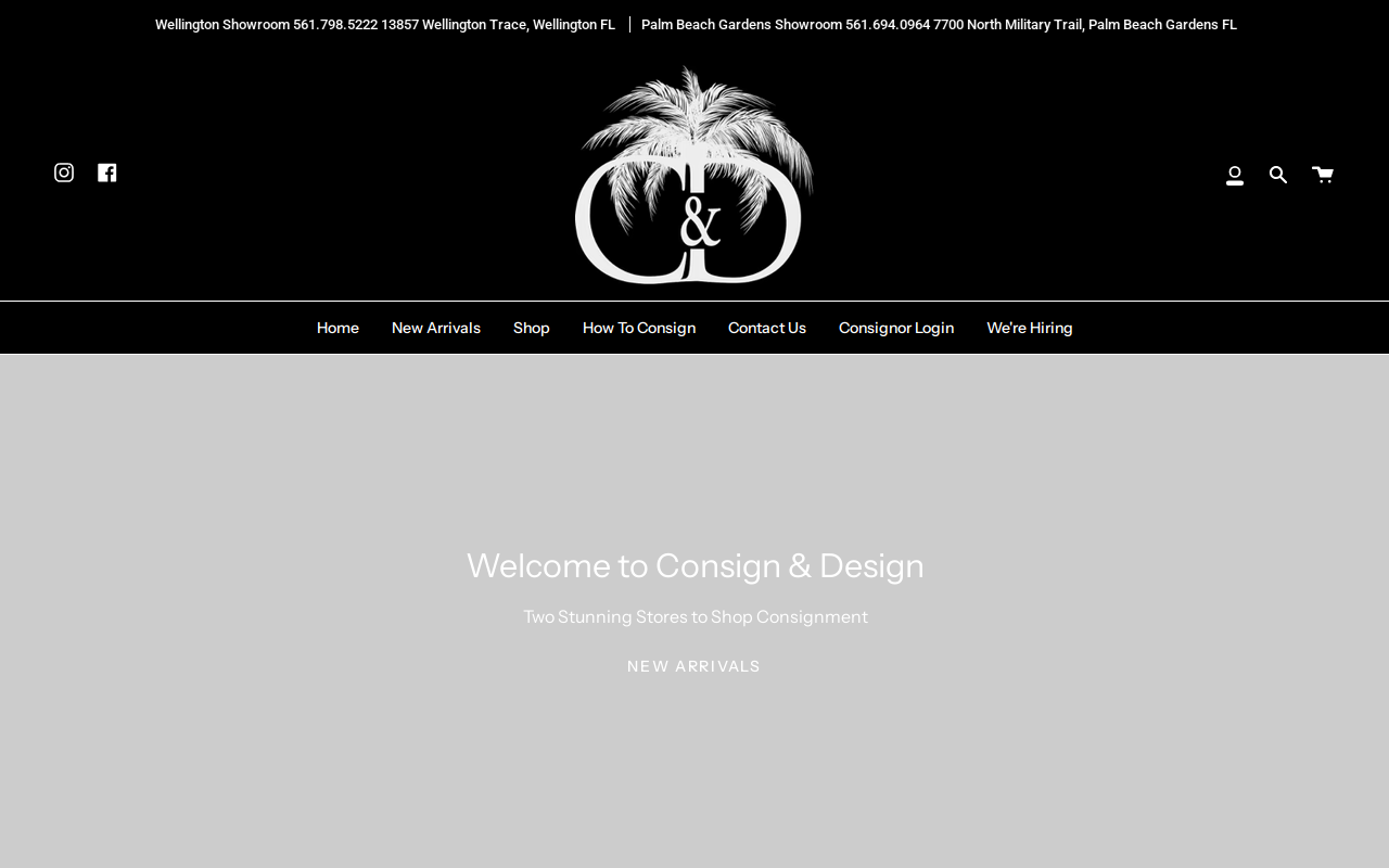Consign and Design Gardens Gallery website preview