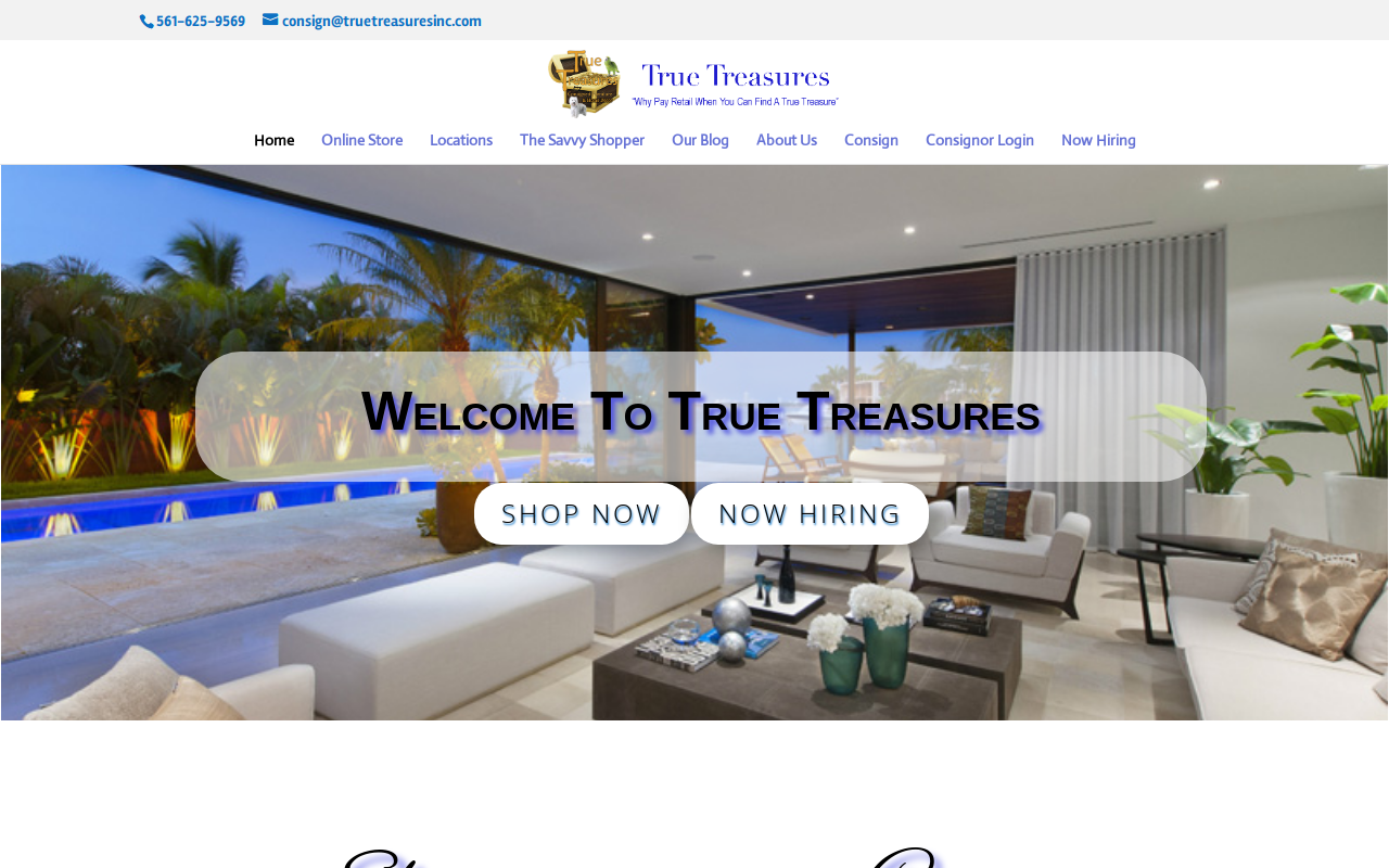 True Treasures Consigned Furniture and Home Decor website preview