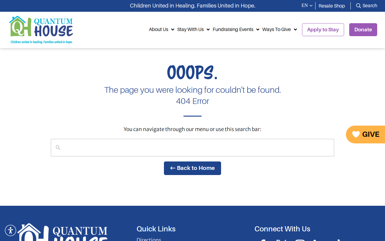 Quantum House Resale Shop website preview