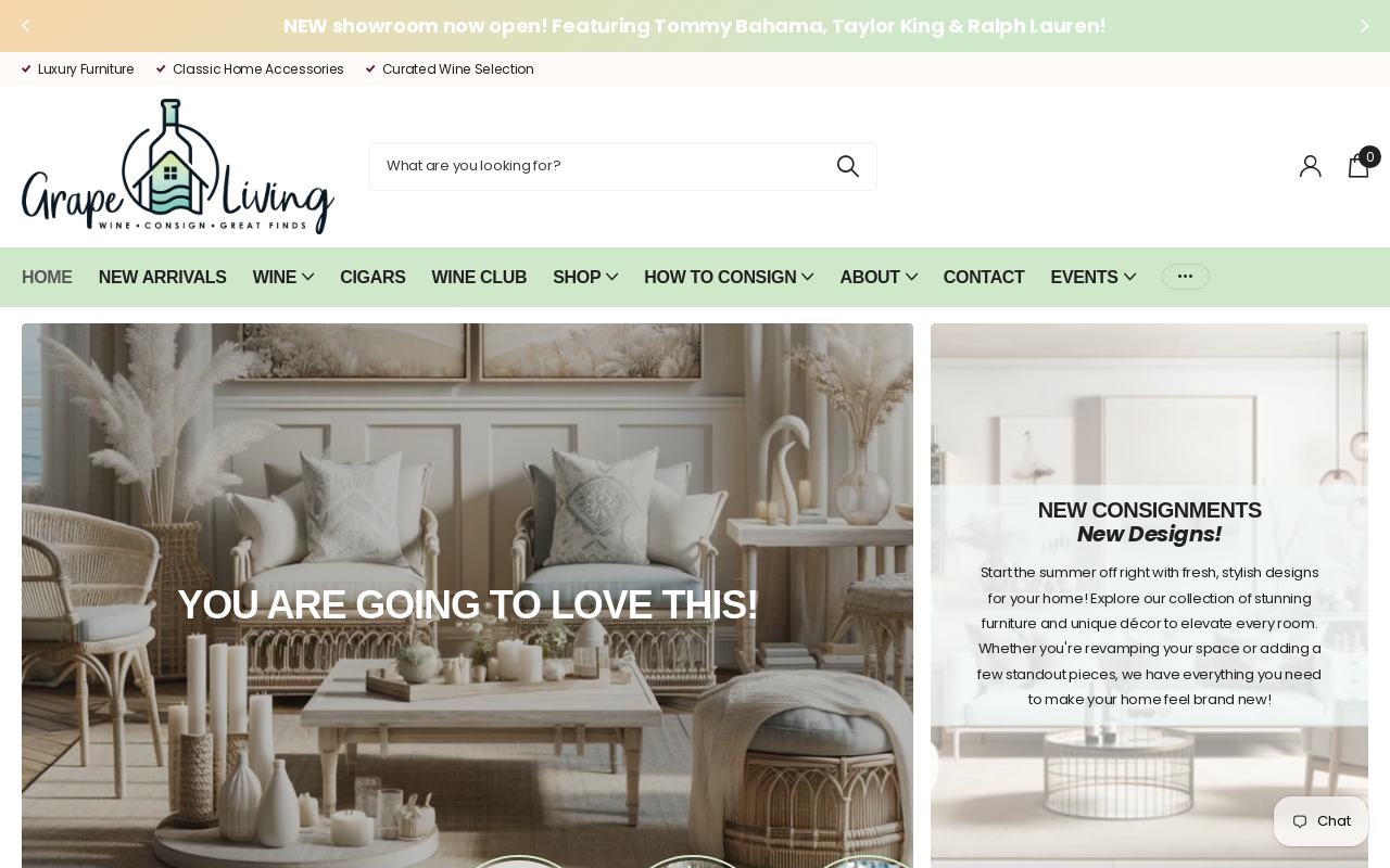 Grape Living, Wine & Consign website preview