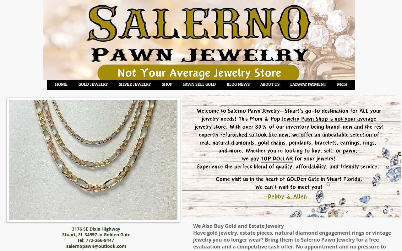 Salerno Pawn & Jewelry website preview