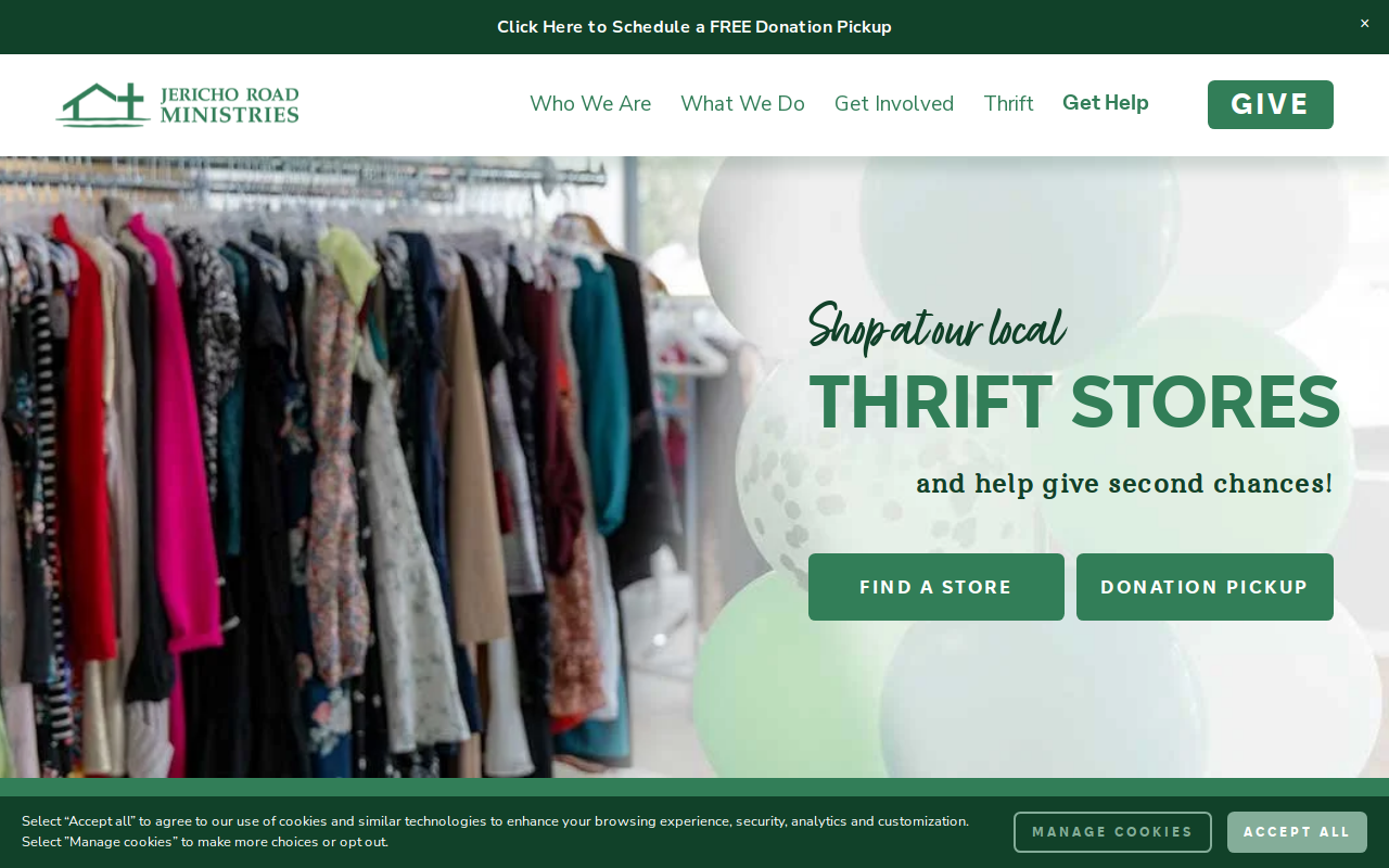 Jerico Road Ministry Thrift website preview