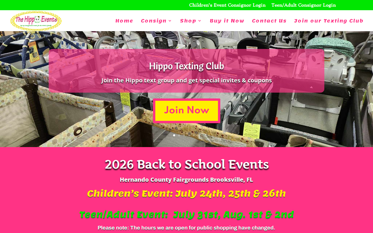 HIppo Events website preview