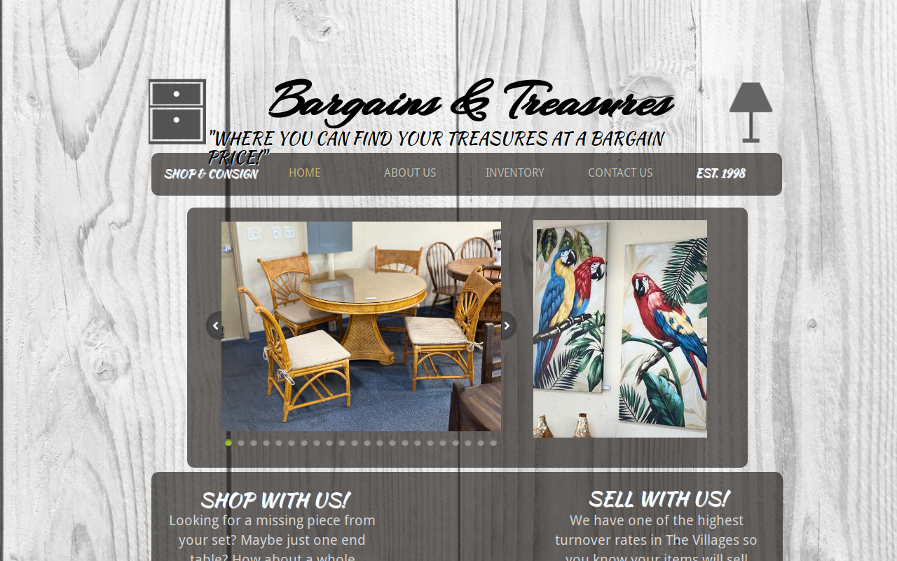 Bargains & Treasures website preview