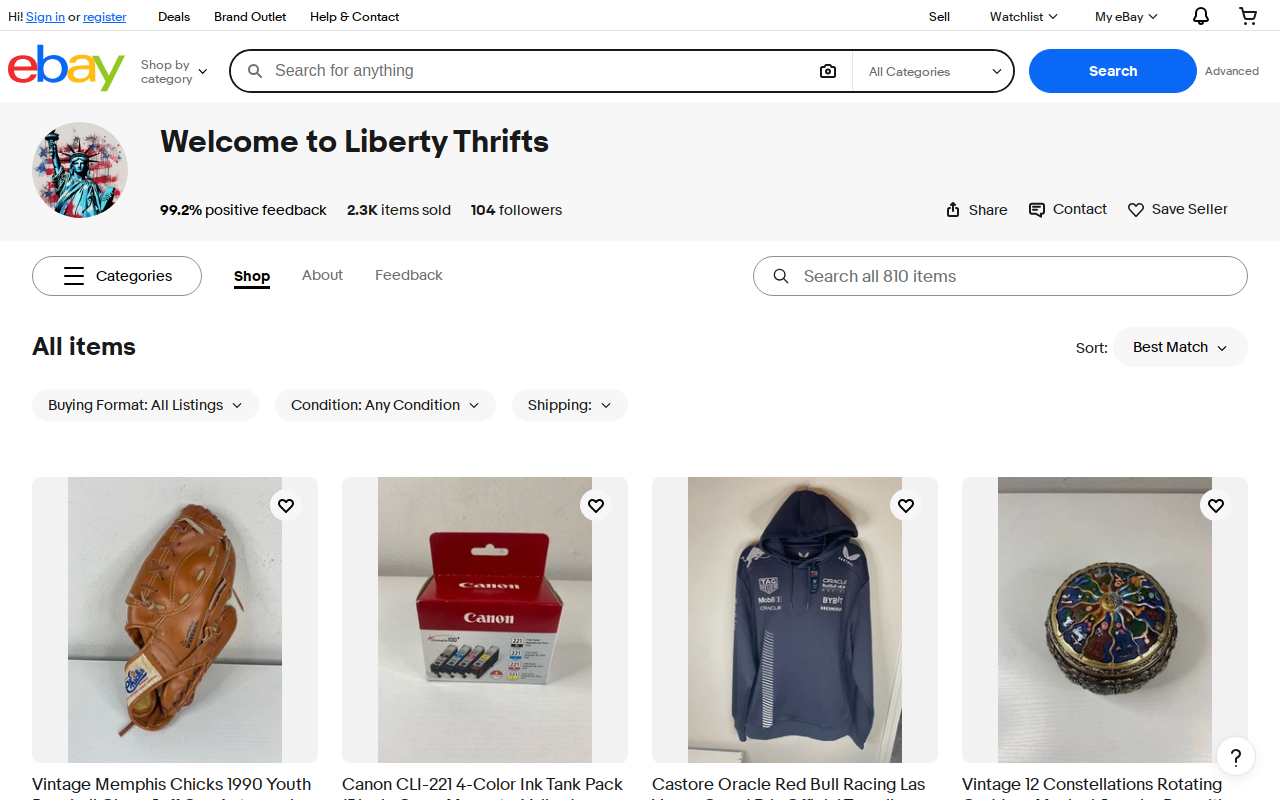 Liberty Thrifts website preview