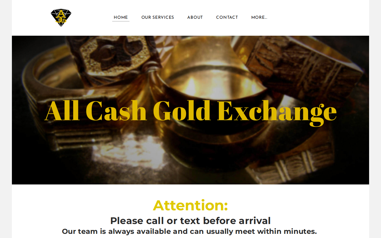 All Cash Gold Exchange website preview