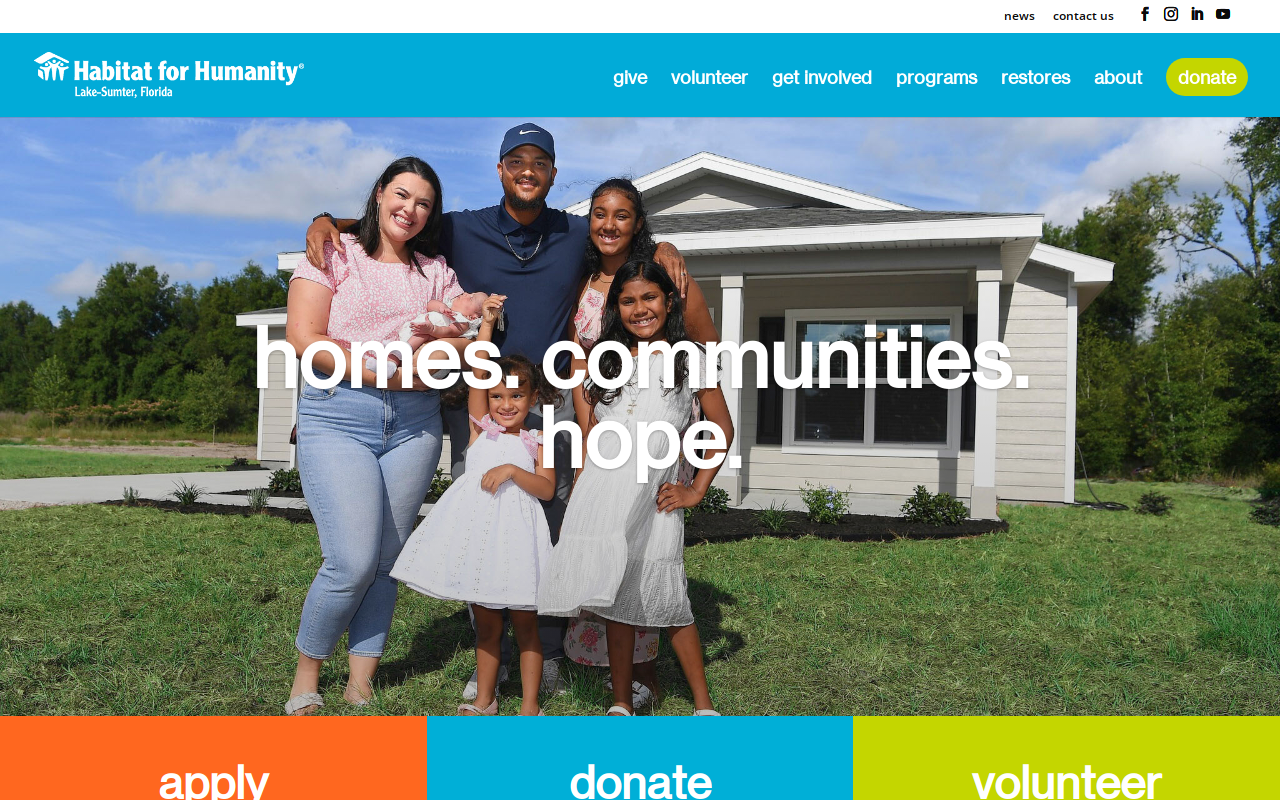 Habitat For Humanity Of Lake-sumter, Florida - Eustis Restore website preview