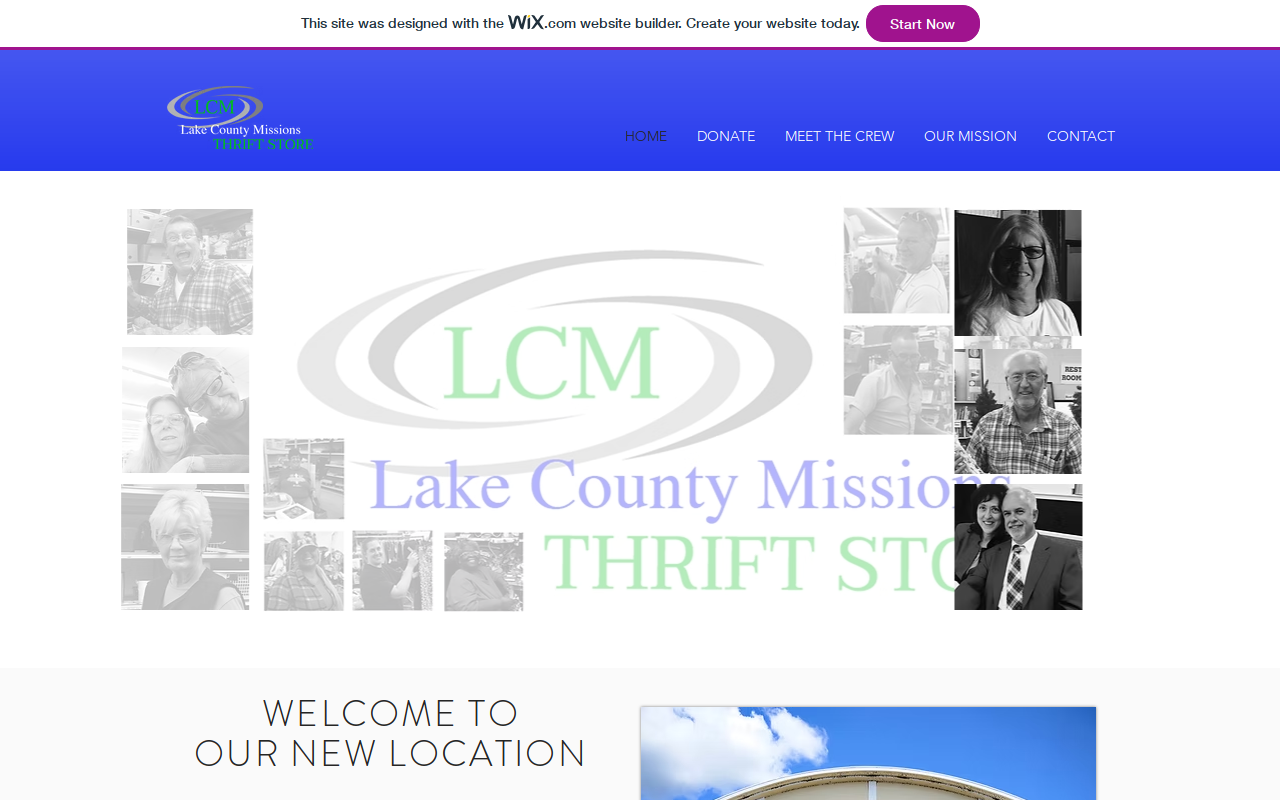 Lake County Missions Thrift Store website preview