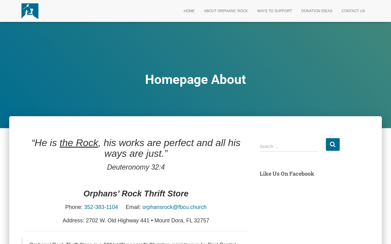 Orphans' ROCK Thrift SHOP website preview