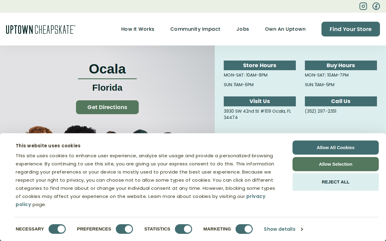 Uptown Cheapskate Ocala website preview