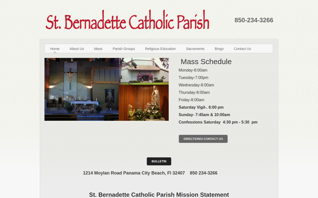 St Bernadette John Lee Outreach Center website preview
