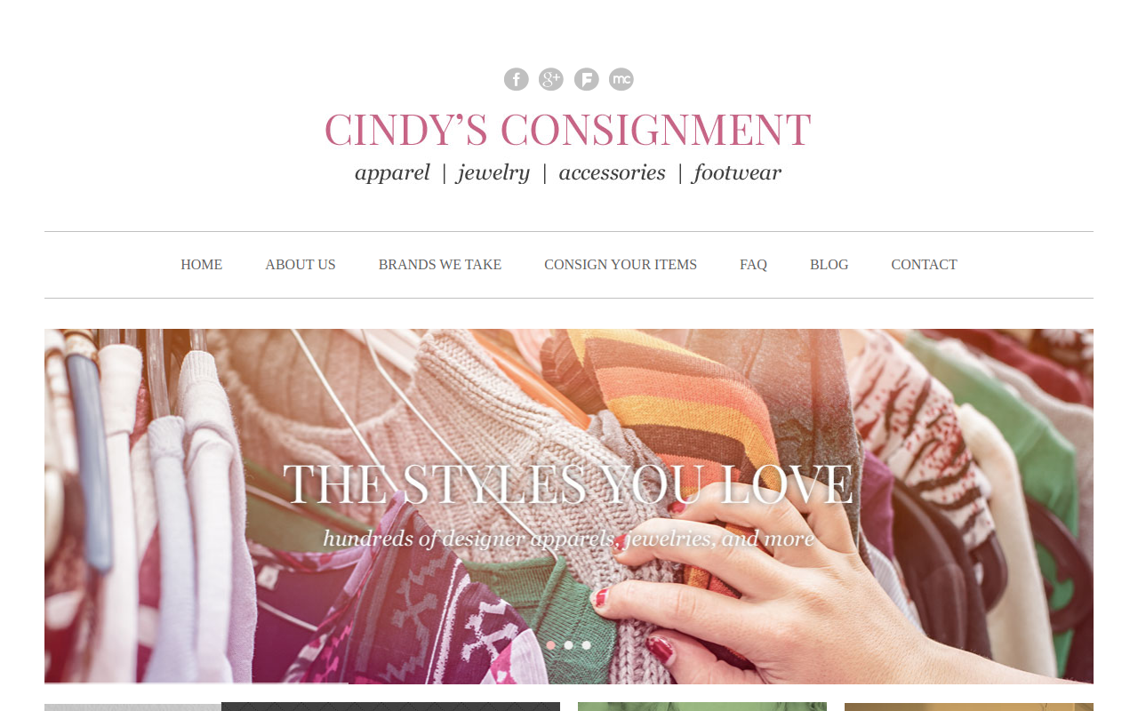 Cindy's Consignment website preview