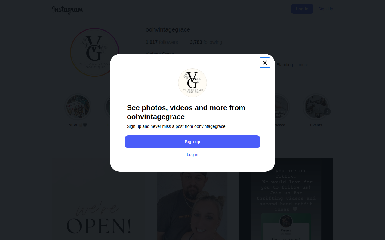 VintageGrace website preview