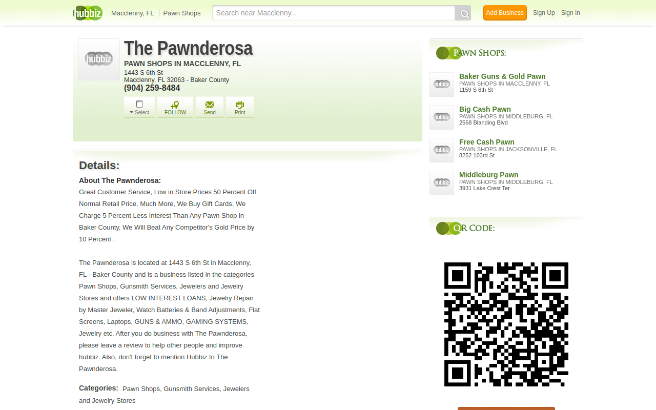 The Pawnderosa website preview