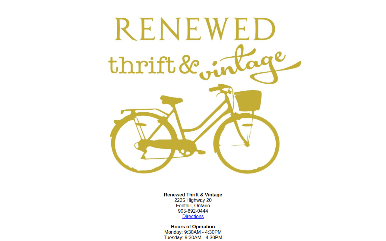 Renewed Thrift Store website preview
