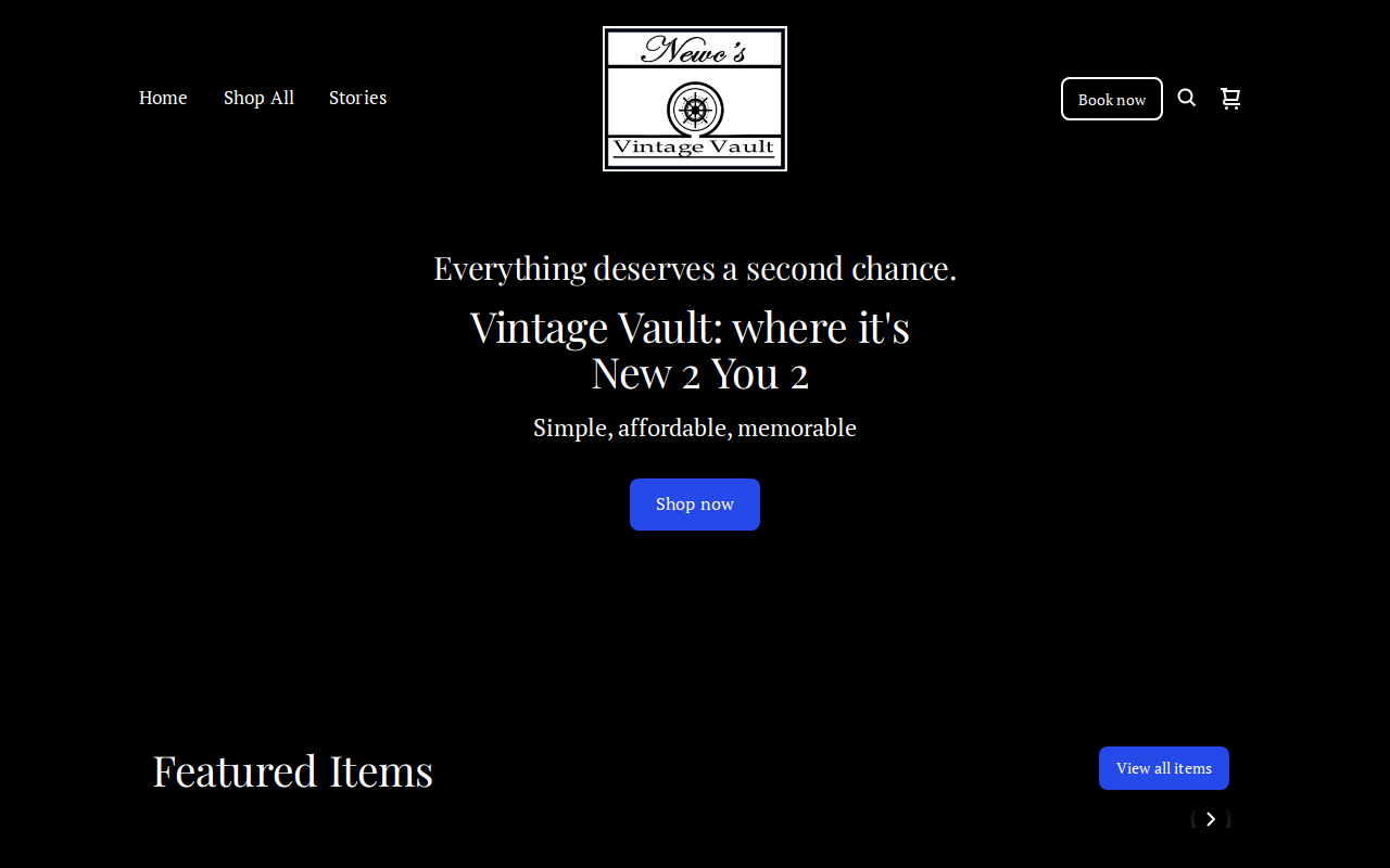 Newc Co's Vintage Vault website preview