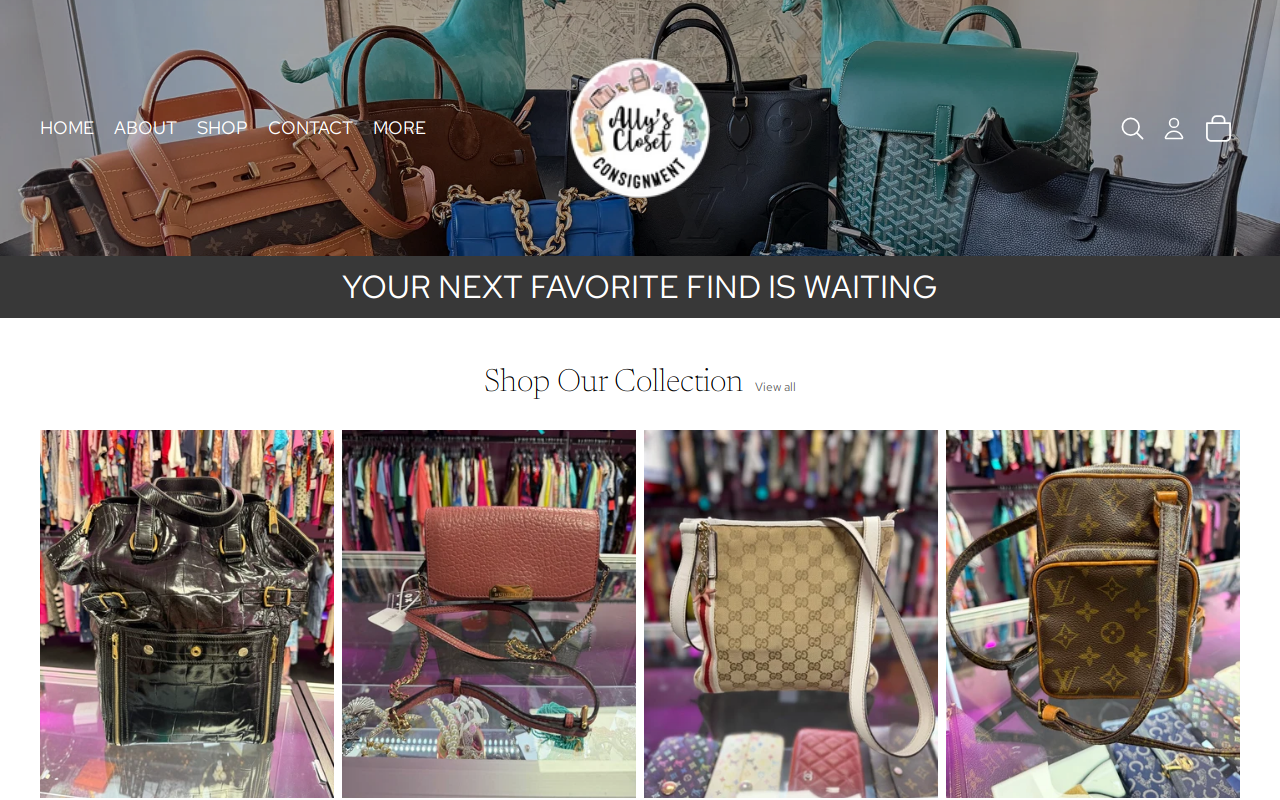 Ally’s Closet Consignment website preview