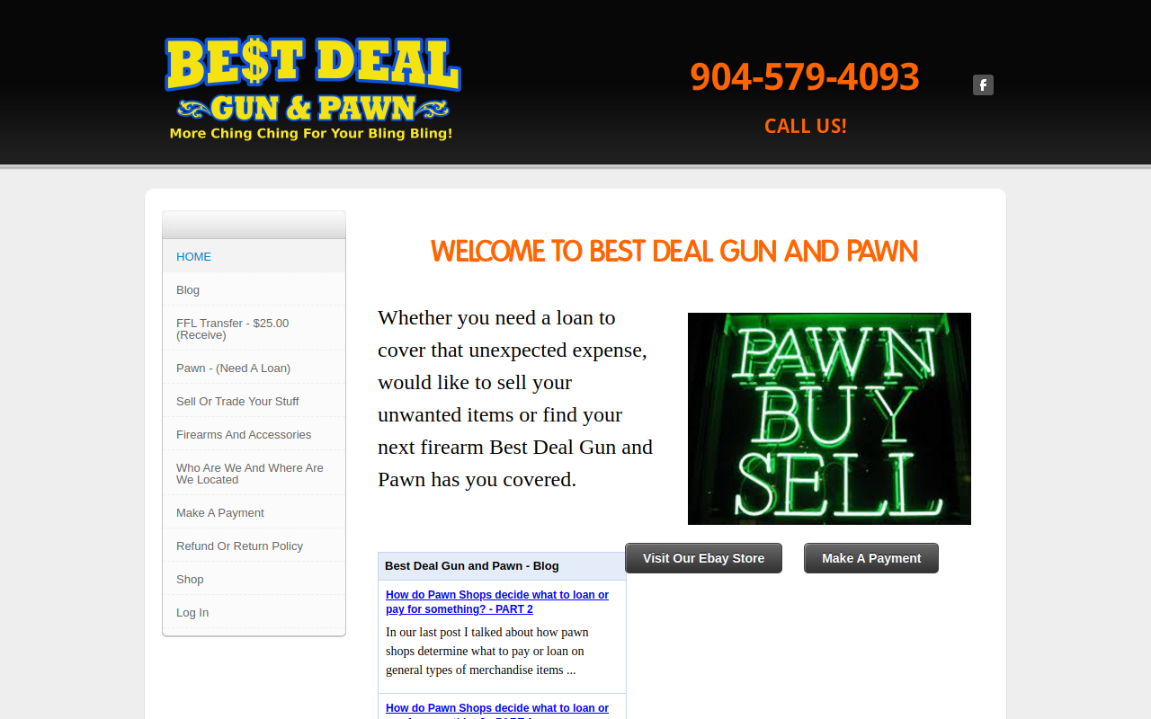 Best Deal Gun and Pawn website preview