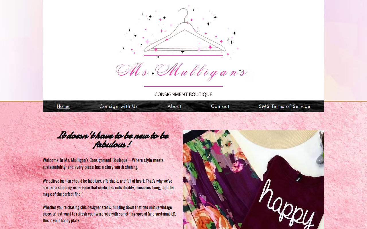 Ms. Mulligan's Consignment Boutique website preview