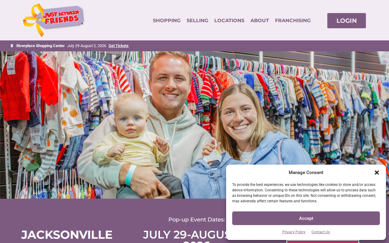 Just Between Friends of Jacksonville FL website preview