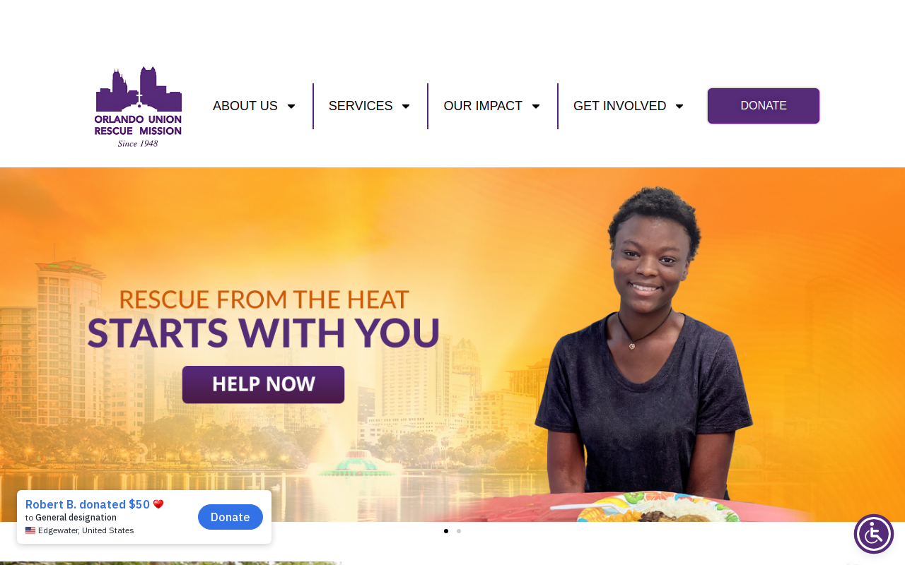 Orlando Union Rescue Mission website preview