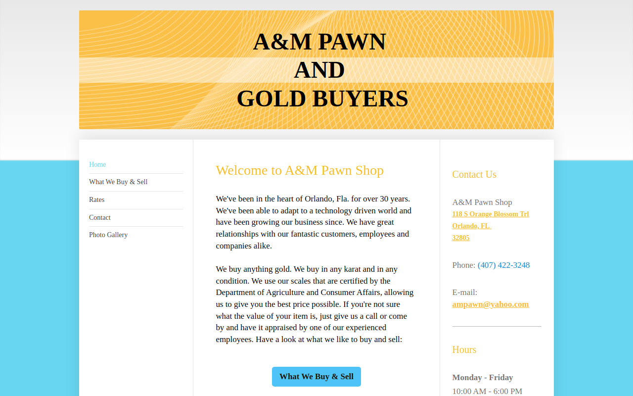 A&M Pawn and Gold Buyers website preview