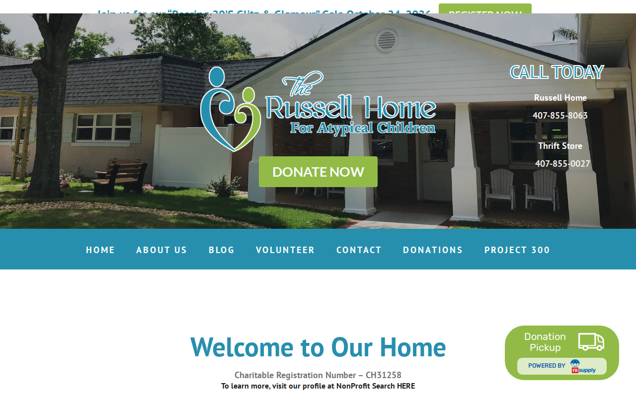 The Russell Home Thrift Store website preview