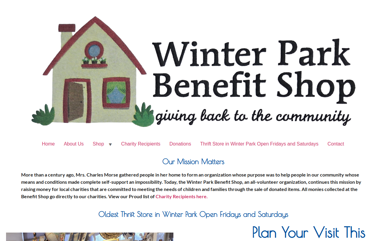 Winter Park Benefit Shop New Location website preview