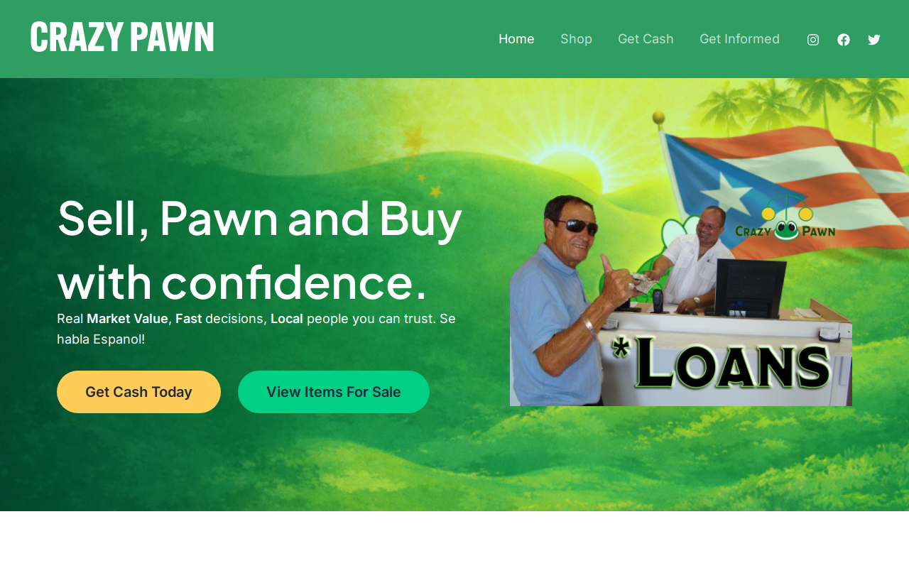 Crazy Pawn & Jewelry website preview