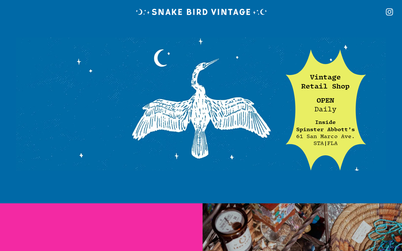 Snake Bird Vintage website preview