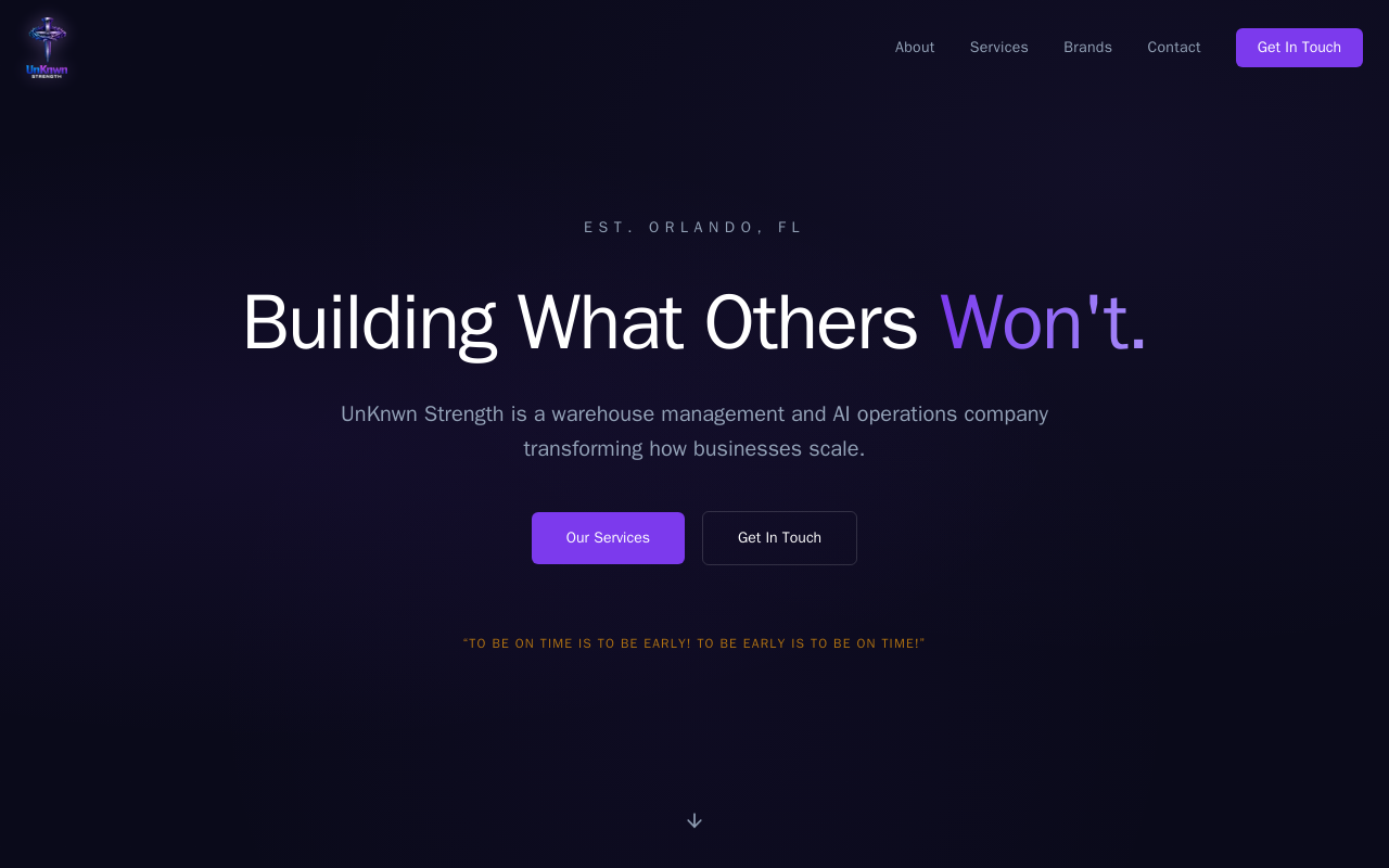 UnKnwn Strength website preview
