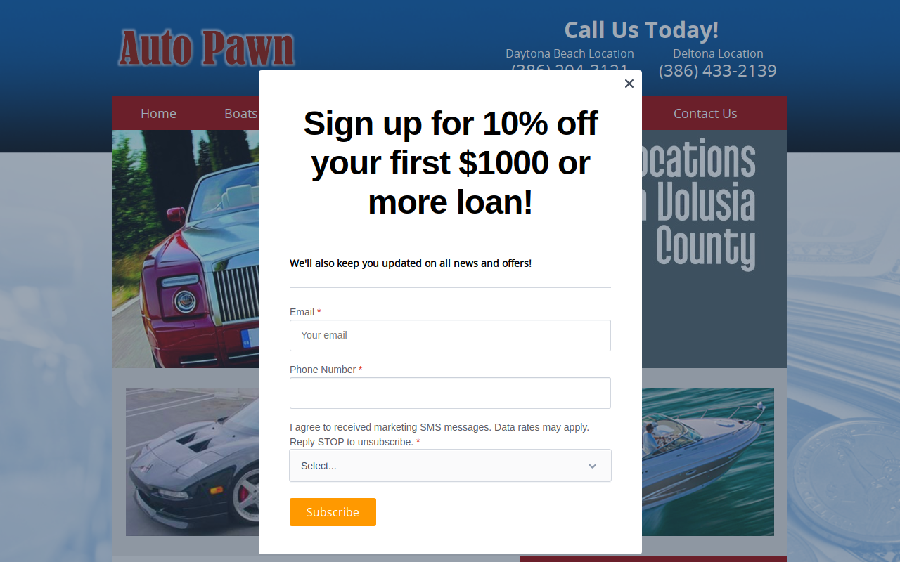 Auto Pawn of Deltona & Deland website preview