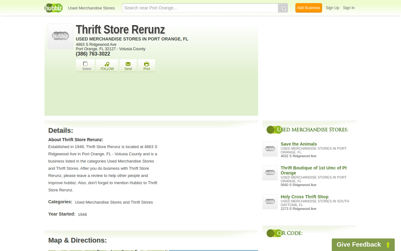 Re Runz Thrift Store website preview