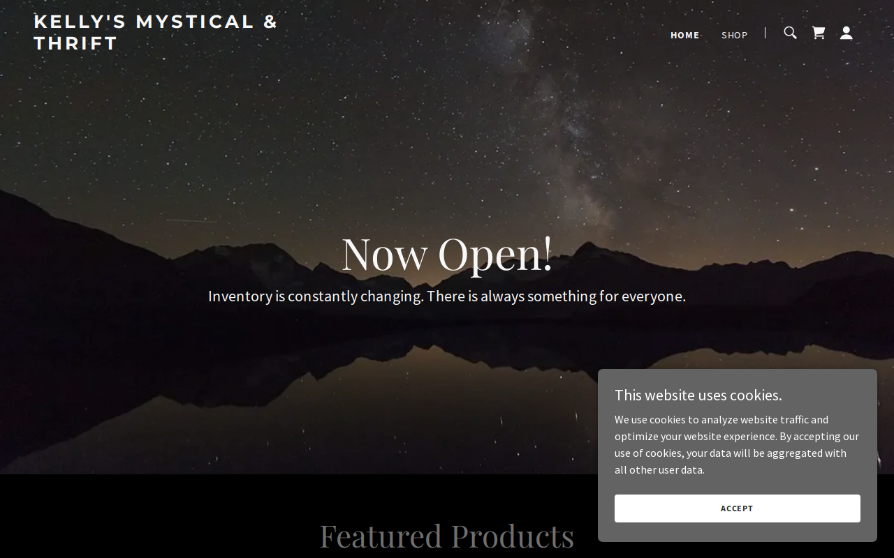 Kelly's Mystical & Thrift website preview