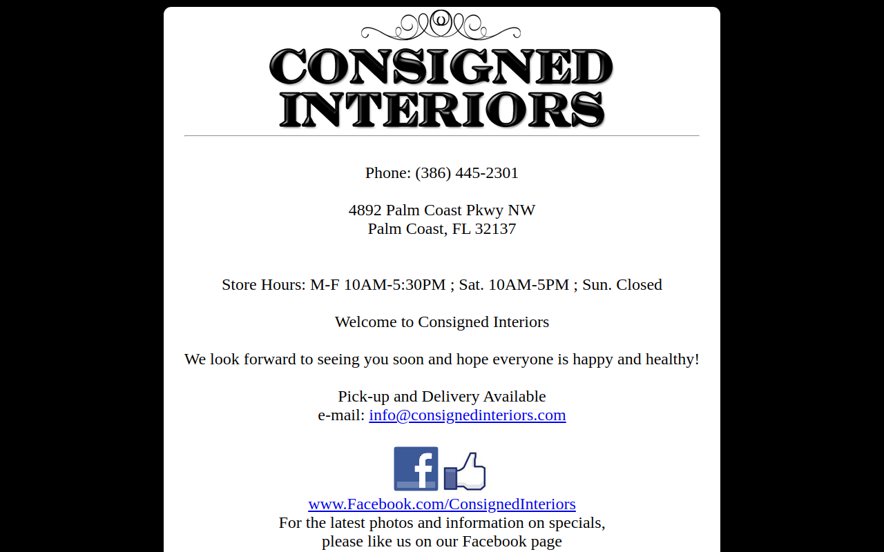 Consigned Interiors website preview