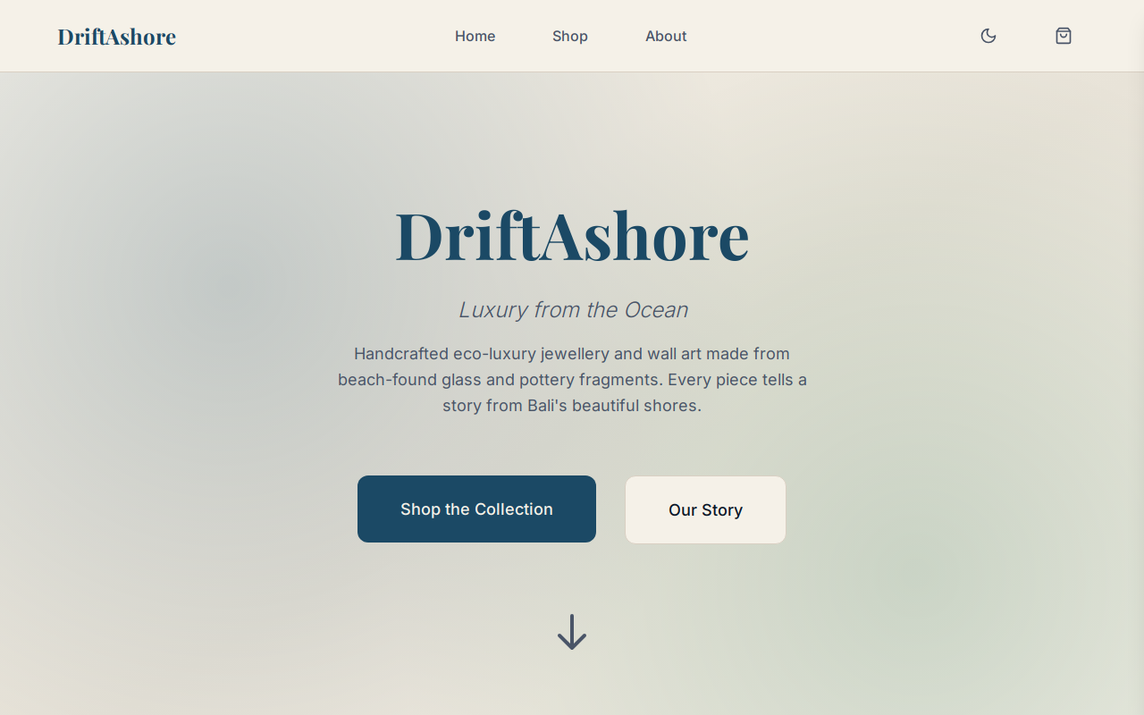 Drift Ashore Resale website preview