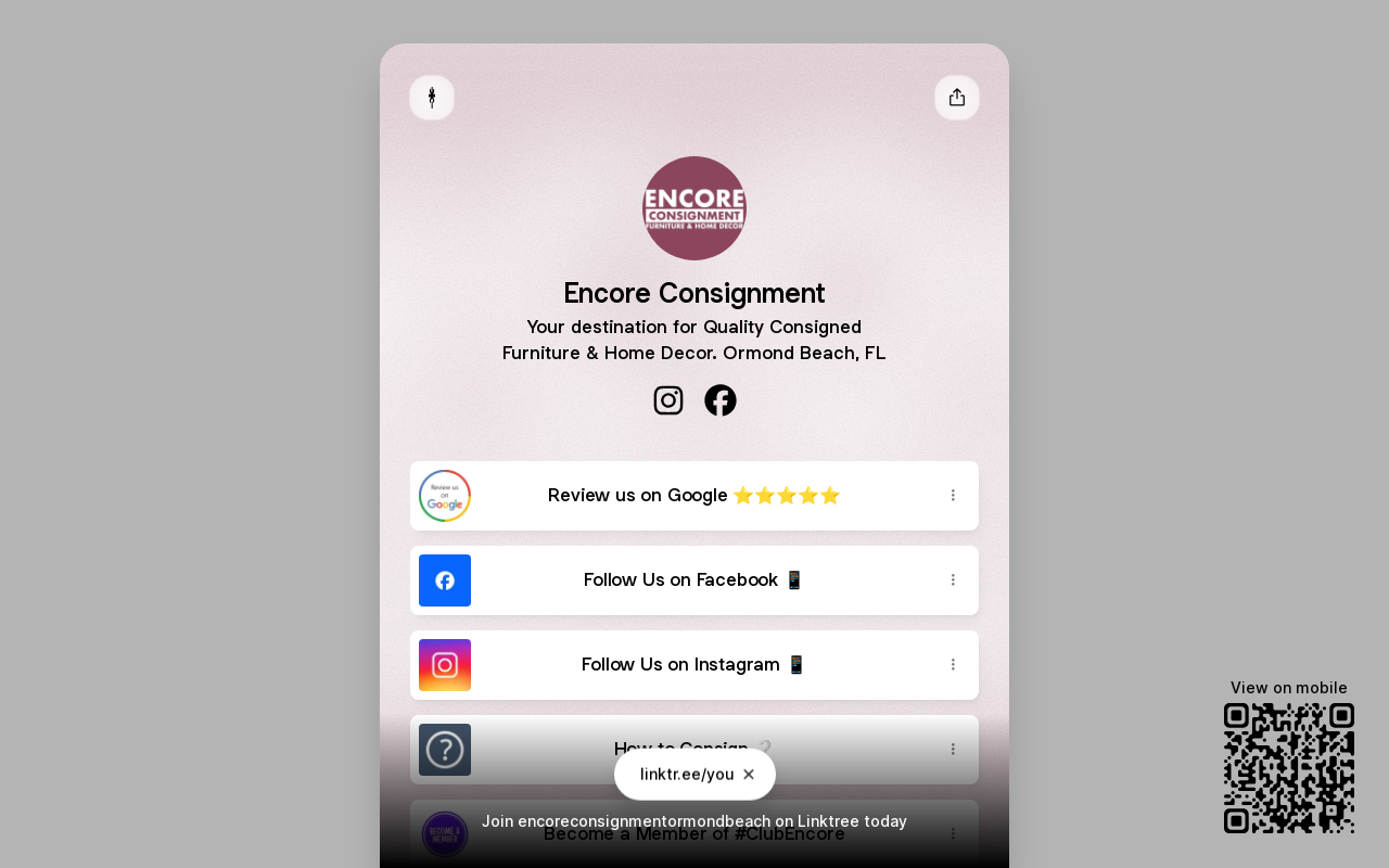 Encore Consignment website preview