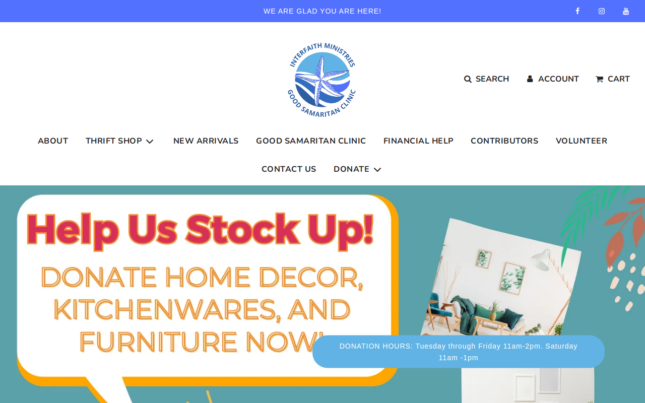 Interfaith Ministries Thrift website preview
