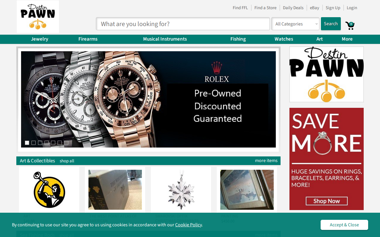 Destin Pawn website preview