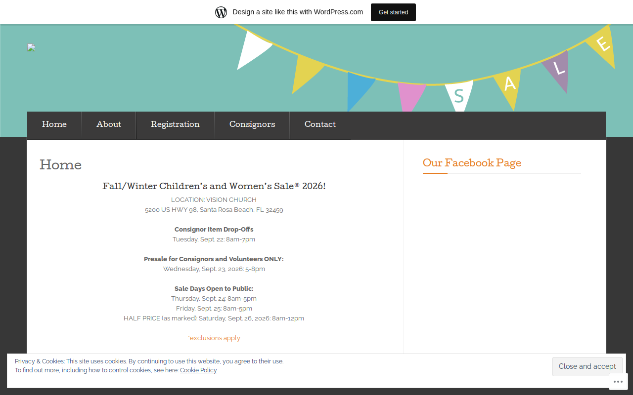 NRP Children's Consignment Sale website preview