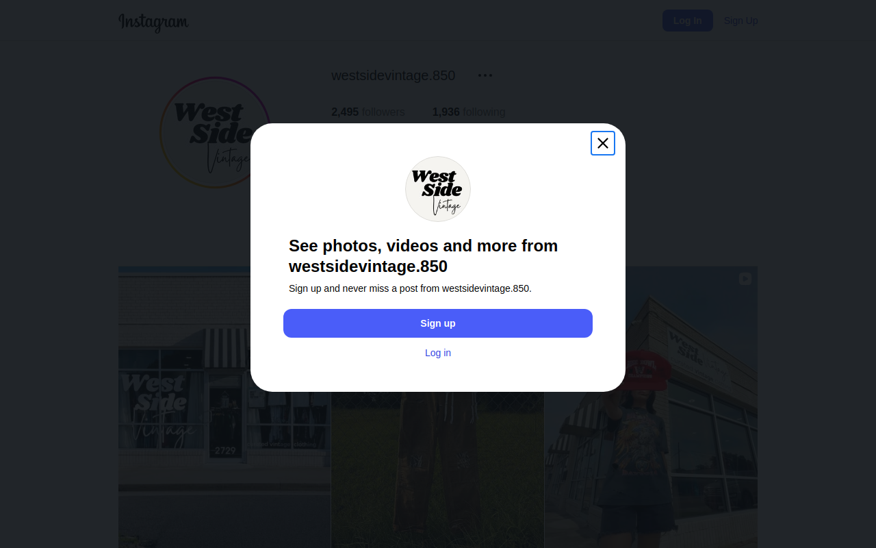 West Side Vintage website preview