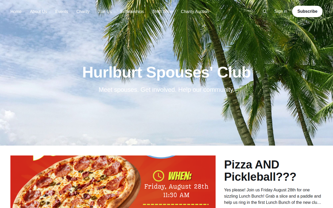 Hurlburt Thrift Shop website preview